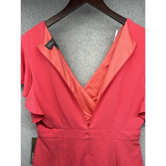 Donna Ricco Womens Tulip-Hem Dress Coral Pink Size 8 NWT - Picture 9 of 13